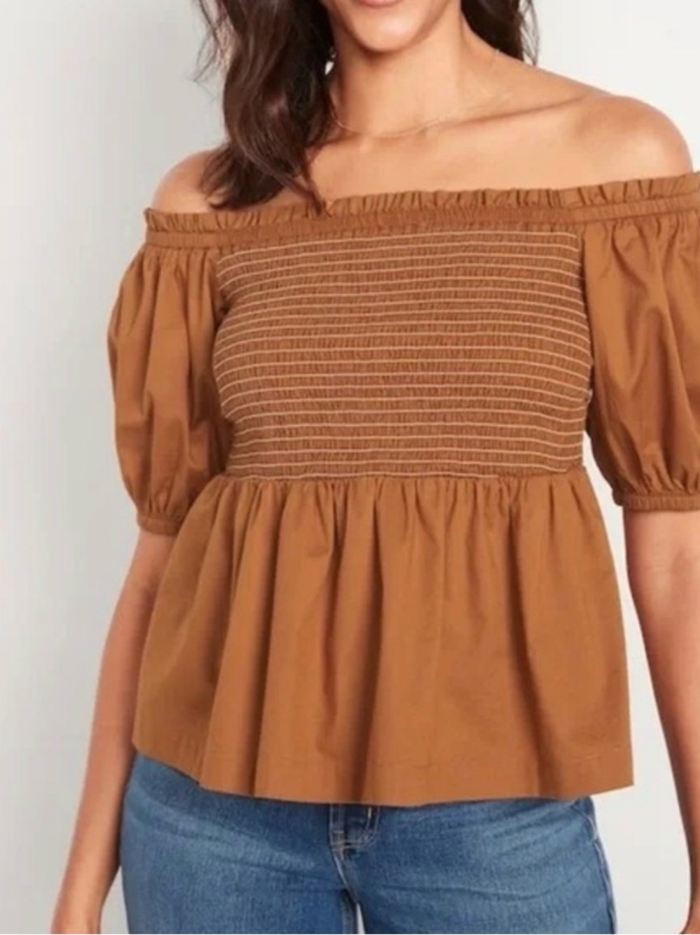 NWT Old Navy Rust Off-Shoulder Smocked Top